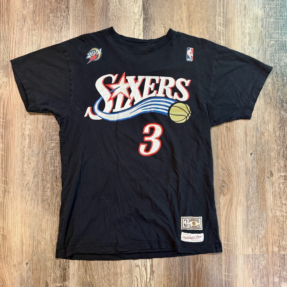 Vintage Philadelphia 76ers Mitchell & Ness Allen Iverson T- Shirt 2001 Men's M